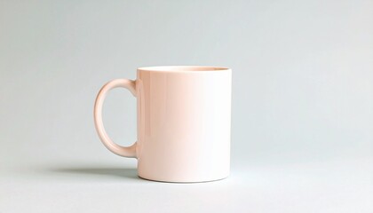 Fototapeta premium A Plain White Mug on a Light Blue Background Perfect for Mockups and Designs
