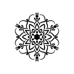 black and white flower mandala