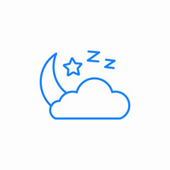 sleeping cloud icon sign vector