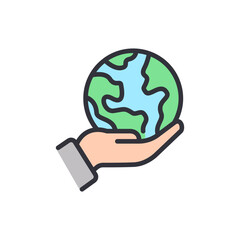 Planet earth in hand illustration symbolizing care for our world