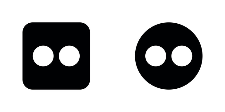 Flicker Black Square and Circle Logo Vector, Flicker App Icon, Editable SVG, PNG, Transparent Background, Premium Social Media Design for Digital Download