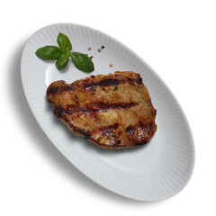 grilled steak with vegetables