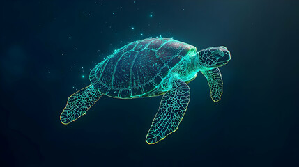 Fototapeta premium Abstract Glowing Turtle Design
