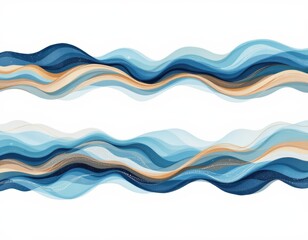 Abstract Blue and Beige Wave Pattern