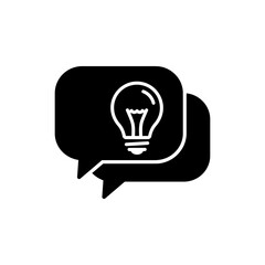 Chat with Lightbulb Icon Representing Ideas and Communication