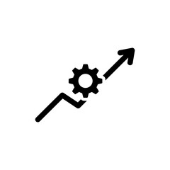 Gear on Upward Trend Line, Representing Business Growth and Success