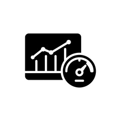 Graph with Speedometer for Business Performance and Growth Monitoring Concept