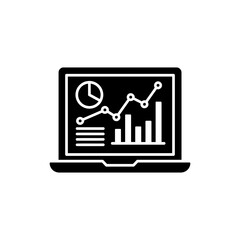 Laptop with Graph Dashboard - Business Analytics and Strategy