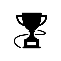 Trophy with Path Line – Success and Achievement Tracking Concept