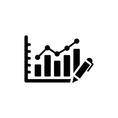 Trend Graph with Edit Pen – Business Performance and Strategy Adjustment Concept