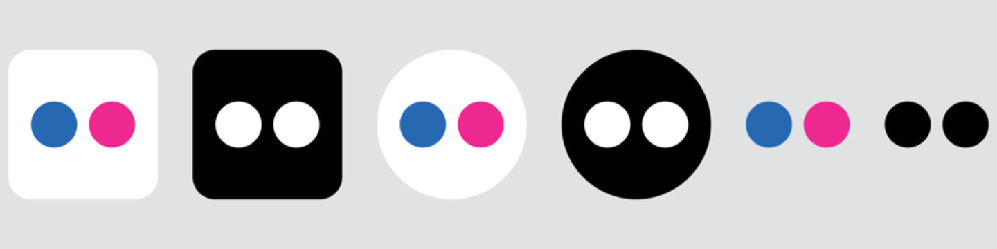 Flicker Logo Bundle Icon Set, Flicker App Vector, Editable SVG, PNG, Transparent Background, Premium Social Media Design for Digital Download