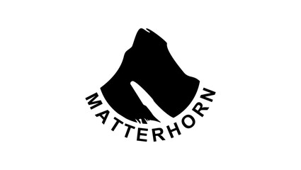 Matterhorn symbol, black isolated silhouette
