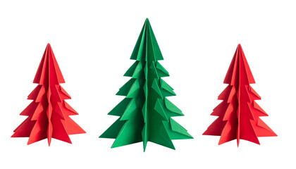 Fototapeta premium origami Christmas tree isolated on transparent background