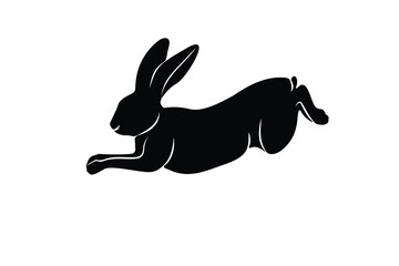 Rabbit shadow running and jumping for logo design and various designs. Vector illustration.