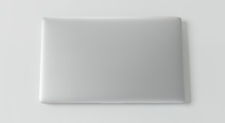 Silver Laptop on White Background: Minimalist Product Shot