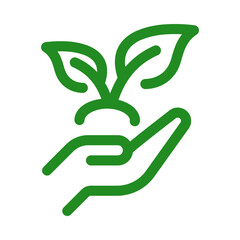 hand holding plant icon