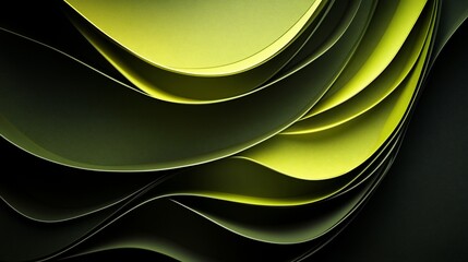Abstract Green Waves, Captivating Dark Elegance with a Modern Appeal