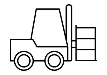 Icono negro de carretilla o montacargas 