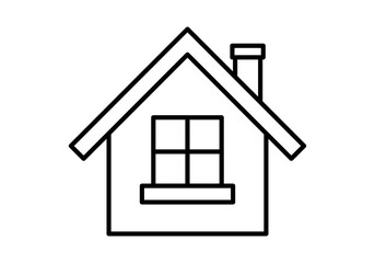 Icono negro de casa con ventana