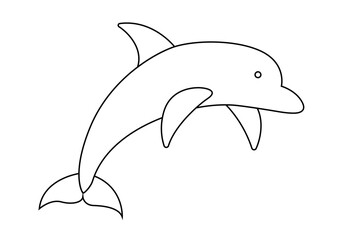 Icono negro de delfín en fondo blanco
