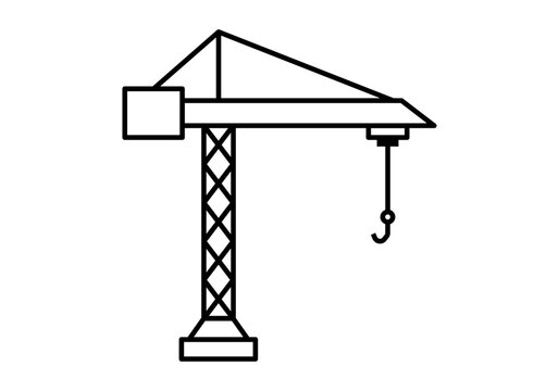 Icono negro de gr&uacute;a de la construcci&oacute;n