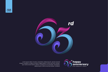 Colorful 63rd Anniversary Celebration Design with Artistic Gradient Number and Dark Background