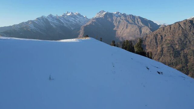Snow-Draped Hills of Kasol, Himachal Pradesh - Winter in the Himalayas