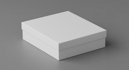 Blank White Square Gift Box Mockup on Gray Background: Perfect for Packaging Design Presentation