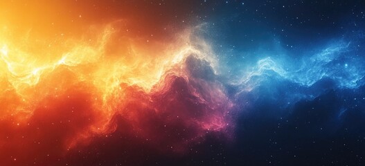 Obraz premium A vibrant cosmic nebula display of contrasting hues.