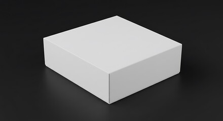 Blank White Square Box on Black Background: Perfect for Mockups and Designs