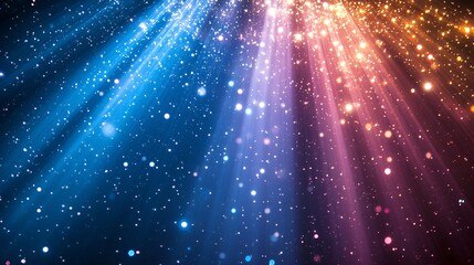 colorful disco lights under a starry sky background