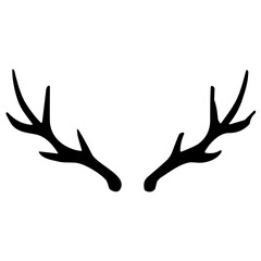 Obraz premium Black silhouette of horn