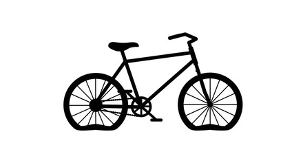 FlatTired Bicycle Silhouette A Simple Black Illustration