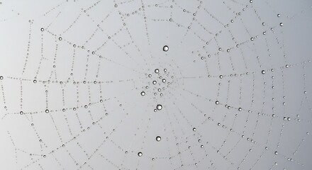 朝露輝く繊細な蜘蛛の巣 神秘的自然美. AI Generated