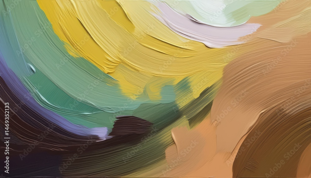 Poster abstract oil brushstroke texture in warm and cool earth tones for modern web design, branding, and p