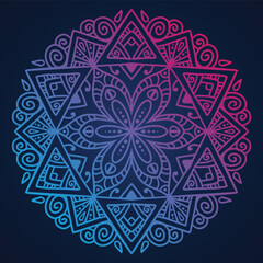 All colorful Hand drawn mandala