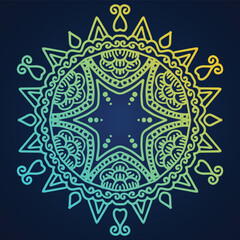 All colorful Hand drawn mandala