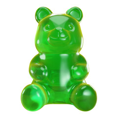 green gummy bear 3D render