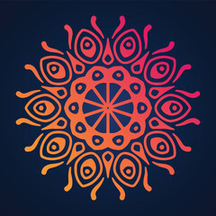 All colorful Hand drawn mandala