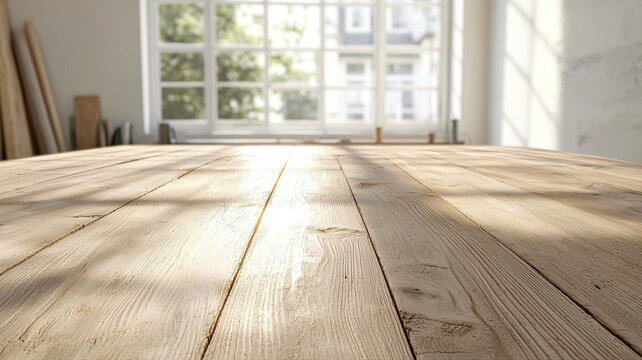 Sunlit Rustic Wooden Floor Surface Background in Room floor rustic background room wooden floor wood