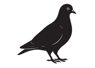 pigeon logo silhouette vector, beautiful dove bird logo icon vector, pigeon bird logo silhouette, silhouette of a pigeon logo icon vector of a pigeon design on white background