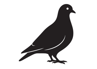 pigeon logo silhouette vector, beautiful dove bird logo icon vector, pigeon bird logo silhouette, silhouette of a pigeon logo icon vector of a pigeon design on white background