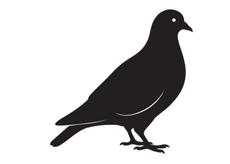 pigeon logo silhouette vector, beautiful dove bird logo icon vector, pigeon bird logo silhouette, silhouette of a pigeon logo icon vector of a pigeon design on white background