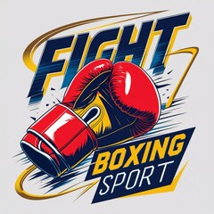 Naklejka premium Fight Boxing Poster with Energetic Graphic Style and Modern Design