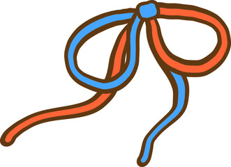 4th of July Girly American Ribbon Bow Hand Drawing Doodle