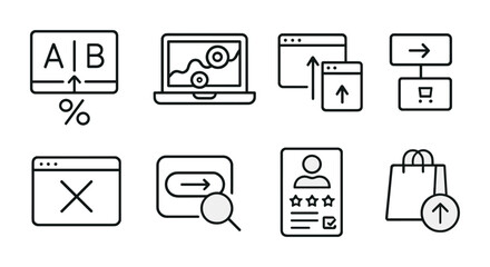 Web development icons set - outline, linear, ui and ux symbols