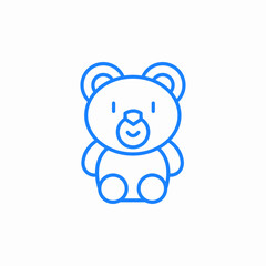 plush teddy bear icon sign vector