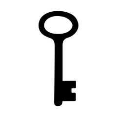 Silhouette of door key