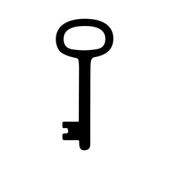 Silhouette of door key