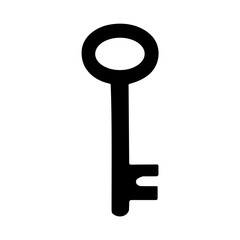 Silhouette of door key